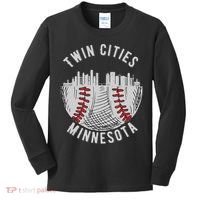 Cool Twin Cities Minnesota MN Baseball Skyline Kids Long Sleeve Shirt thumb 0