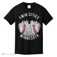 Cool Twin Cities Minnesota MN Baseball Skyline Kids T-Shirt thumb 0