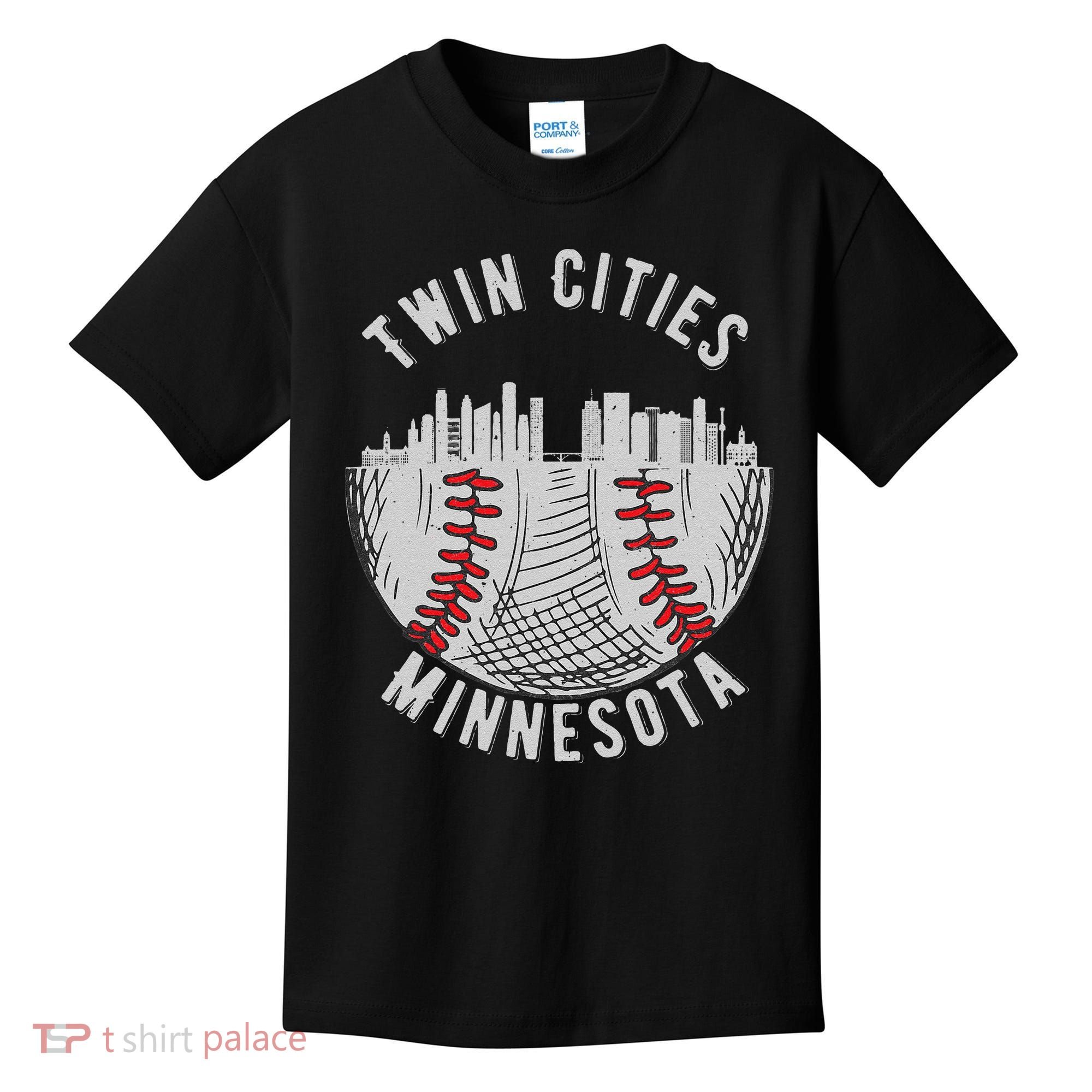 Cool Twin Cities Minnesota MN Baseball Skyline Kids T-Shirt