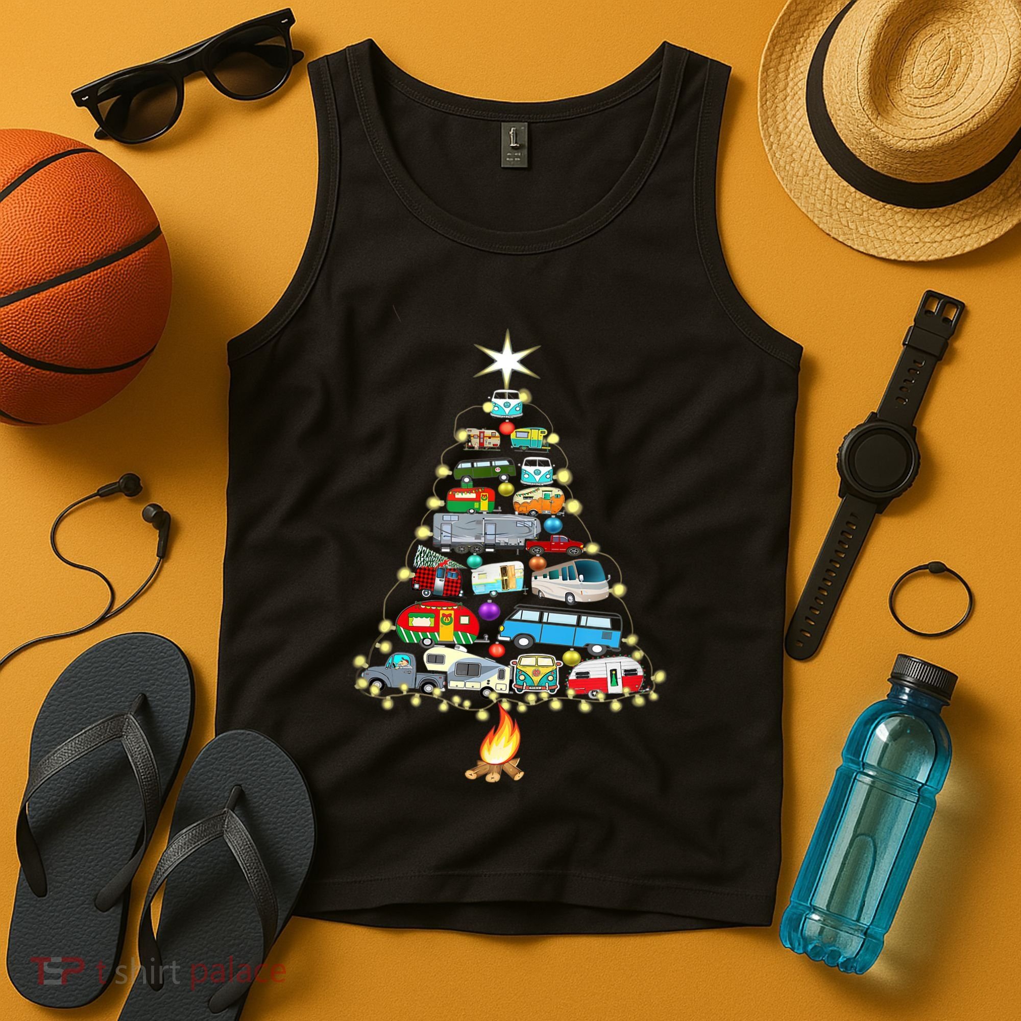 Christmas Tree Camper Vehicles Camping Rving Trailers Gifts Tank Top