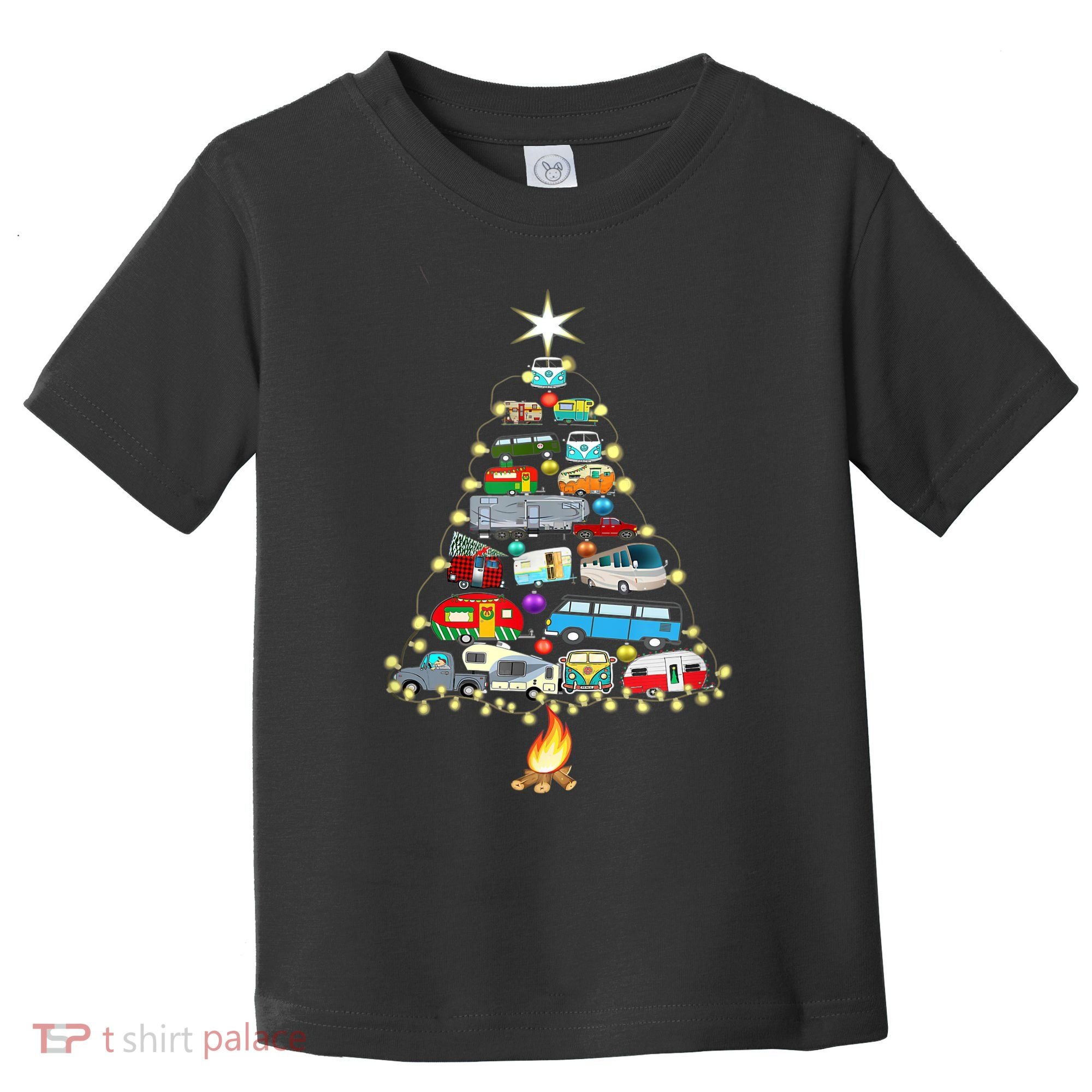 Christmas Tree Camper Vehicles Camping Rving Trailers Gifts Toddler T-Shirt