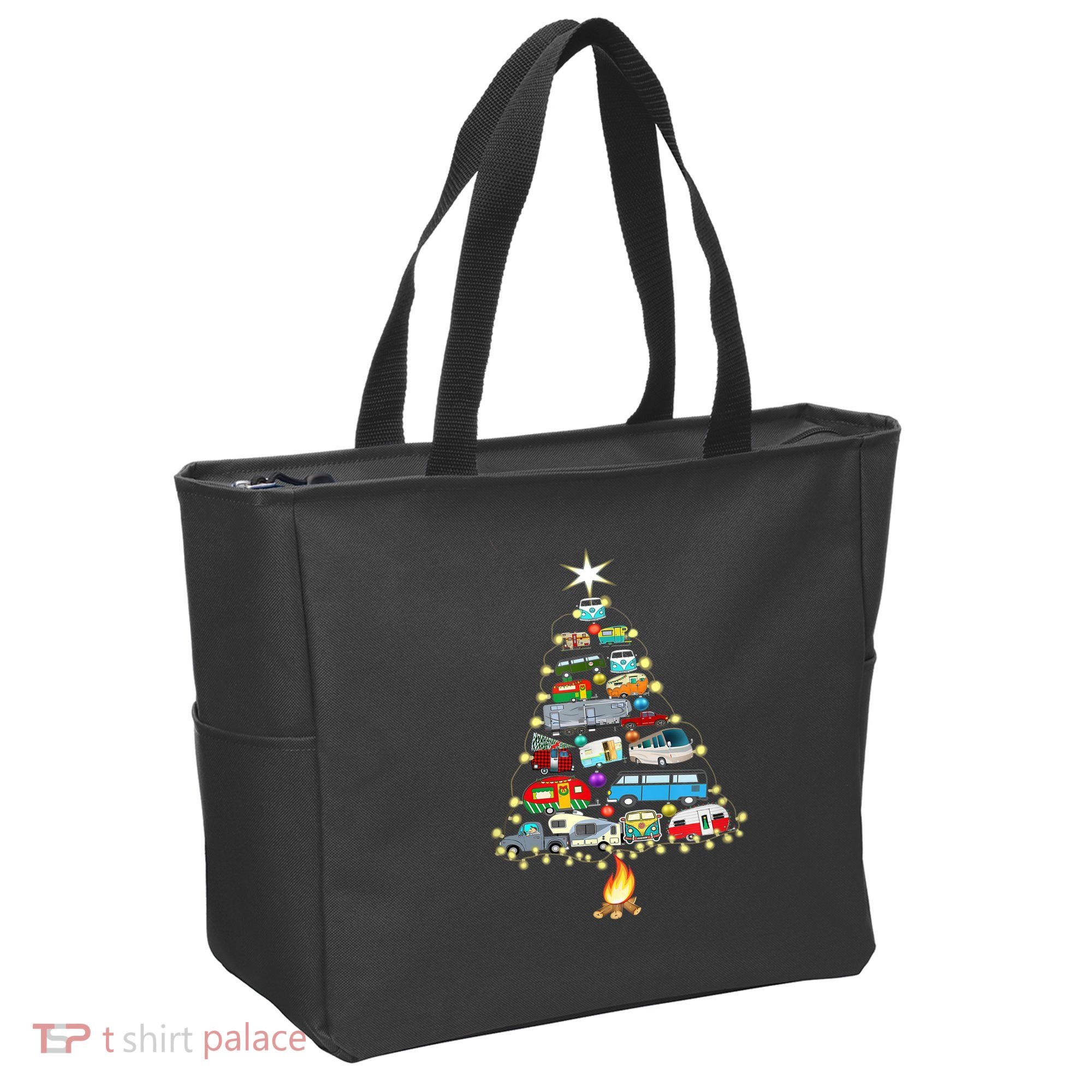 Christmas Tree Camper Vehicles Camping Rving Trailers Gifts Tote Bag