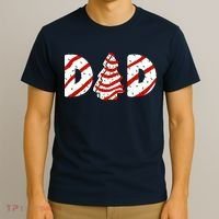 Christmas Tree Cake Matching Family Party Pajama Dad T-Shirt thumb 3