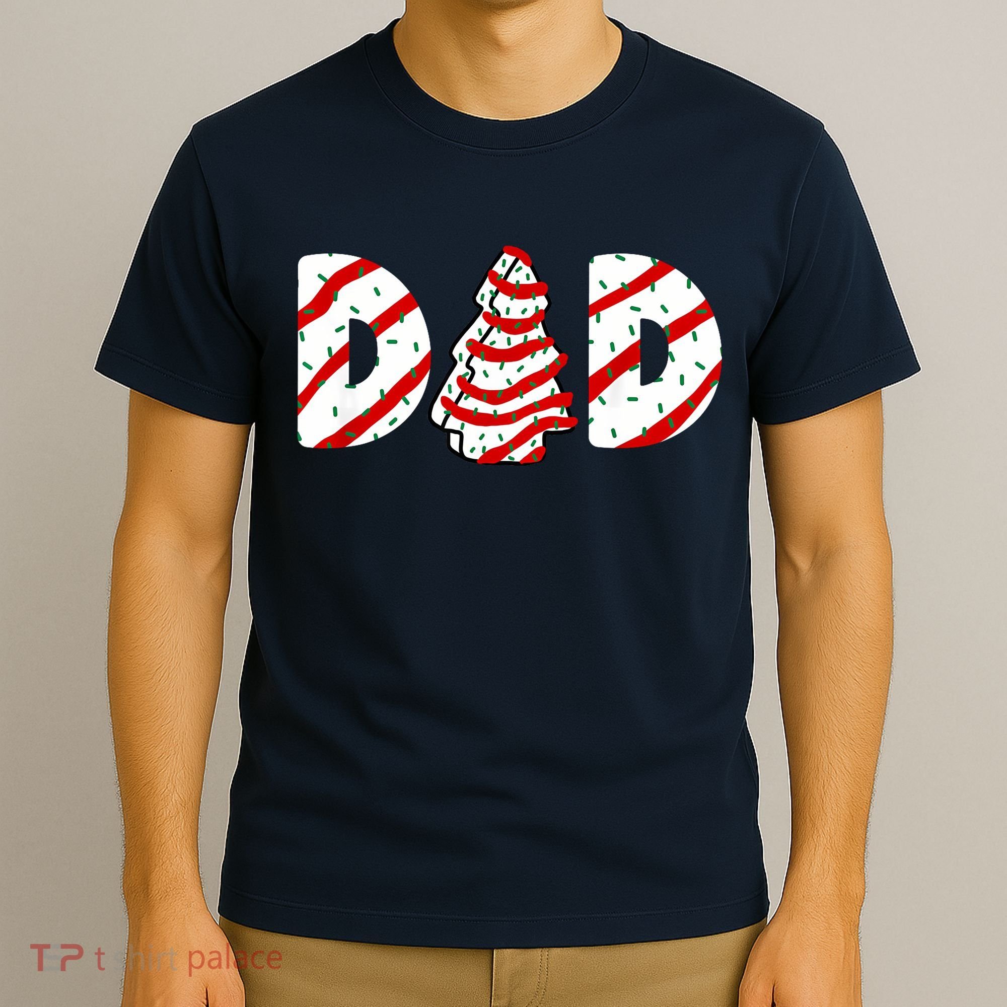Christmas Tree Cake Matching Family Party Pajama Dad T-Shirt