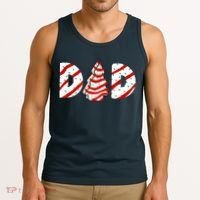 Christmas Tree Cake Matching Family Party Pajama Dad Tank Top thumb 3