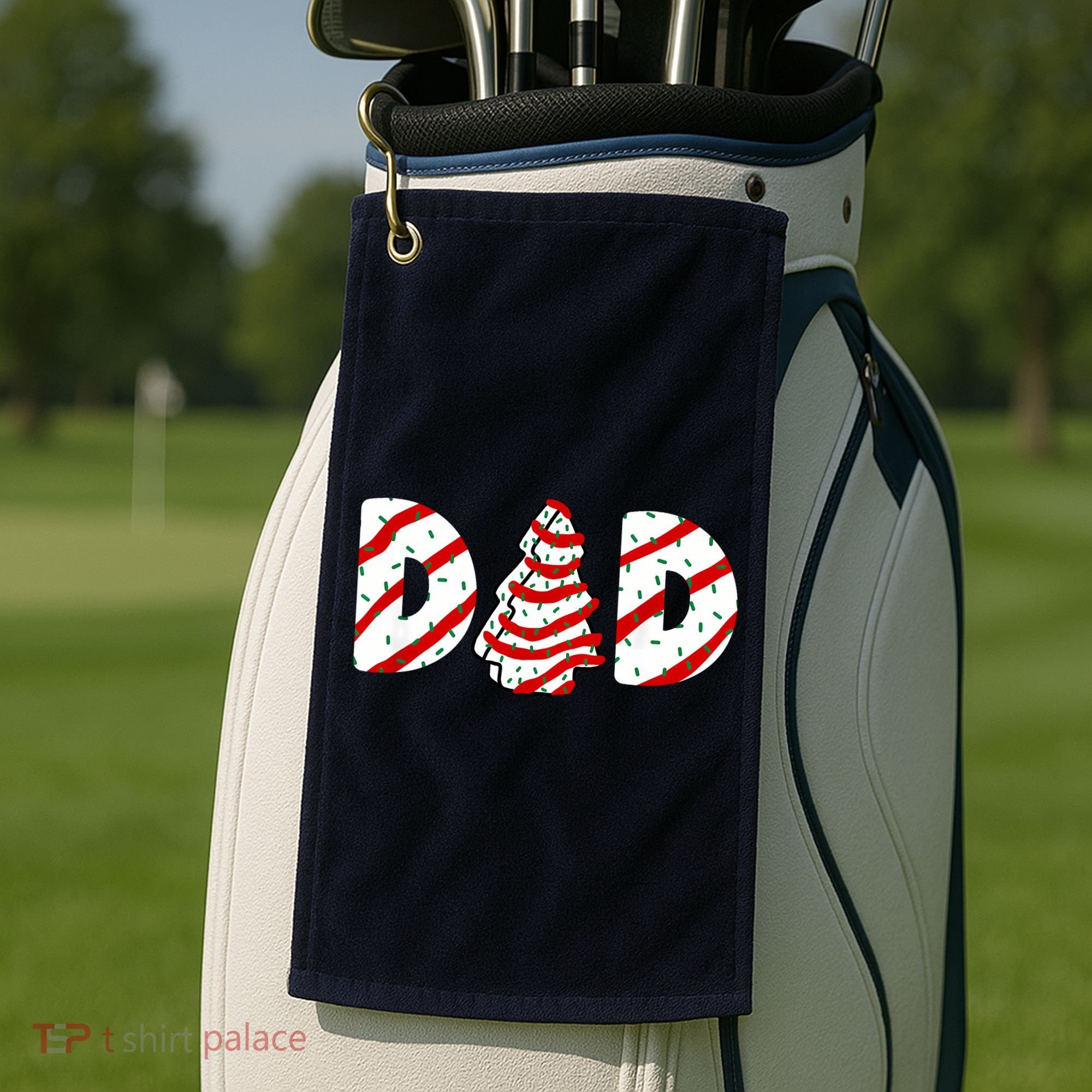 Christmas Tree Cake Matching Family Party Pajama Dad Golf Towel