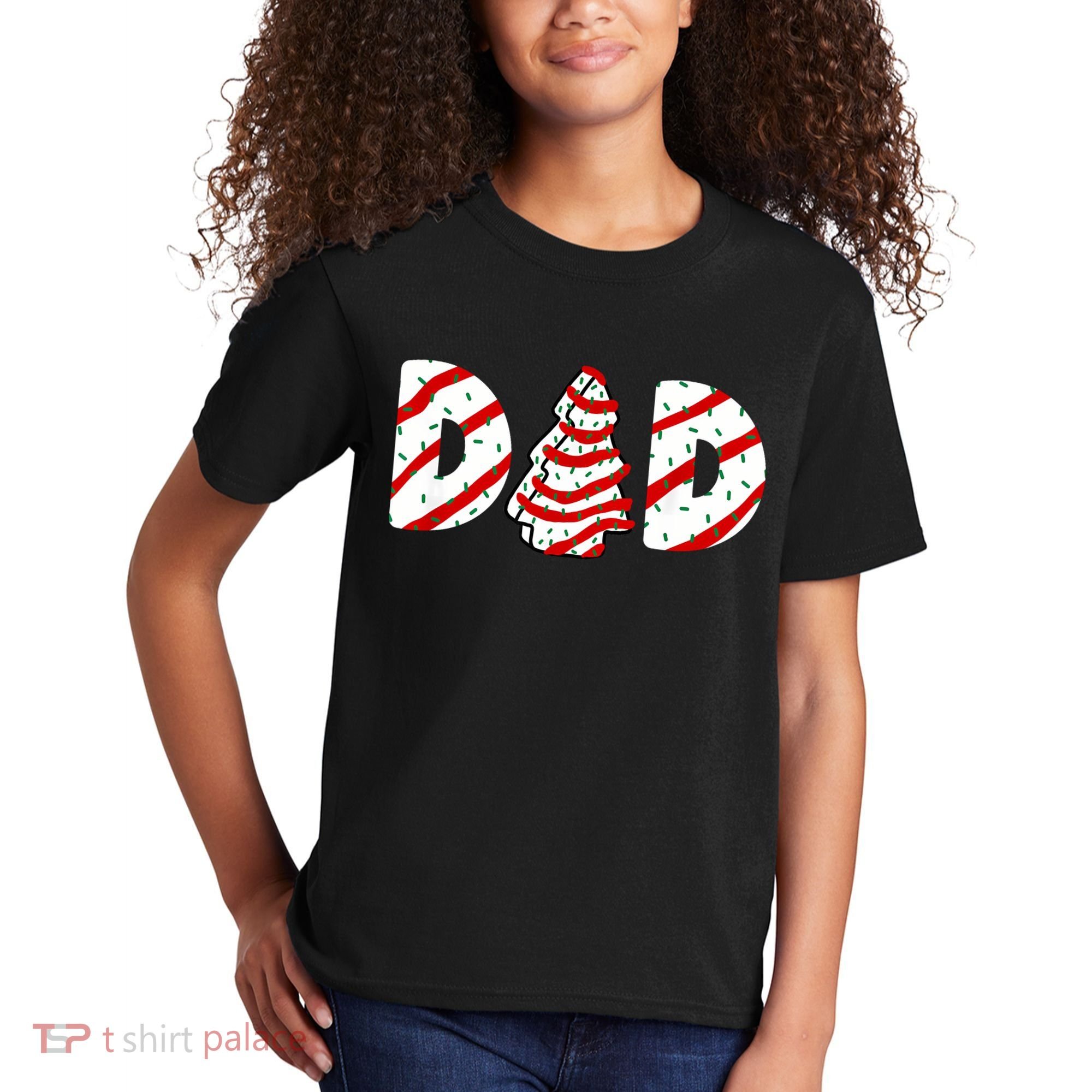 Christmas Tree Cake Matching Family Party Pajama Dad Kids T-Shirt