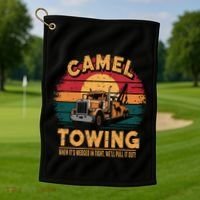 Camel Towing Cool Humor Adult Humor Camel Towing Golf Towel thumb 1