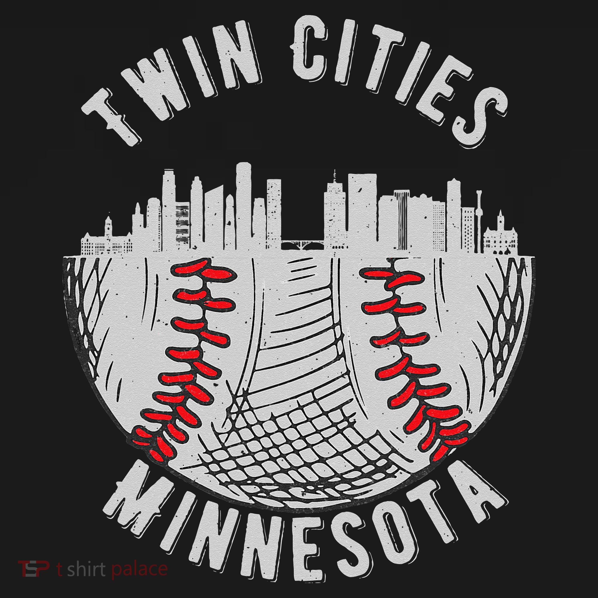 Cool Twin Cities Minnesota MN Baseball Skyline St. PaulMPLS Ornament
