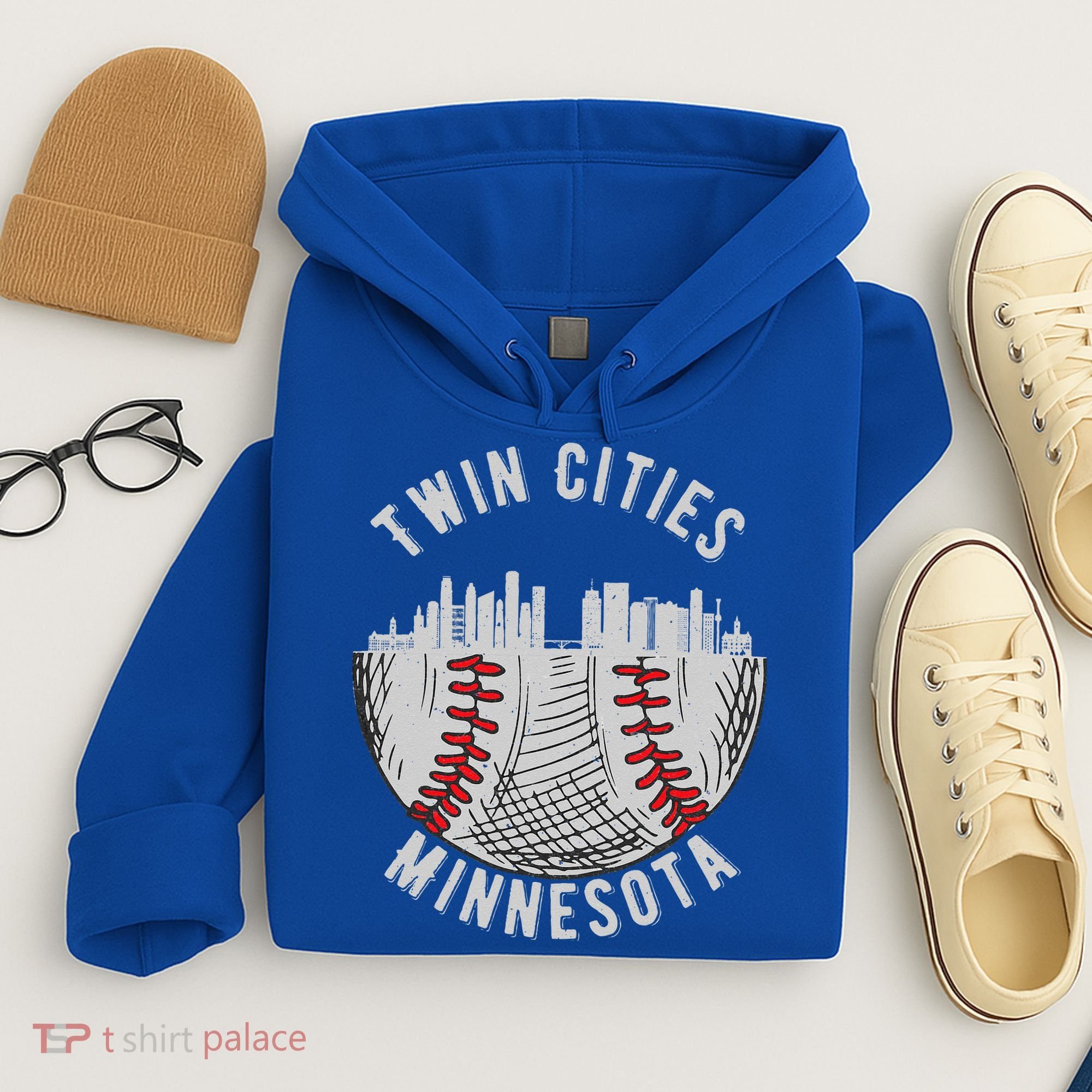Cool Twin Cities Minnesota MN Baseball Skyline St. PaulMPLS Hoodie