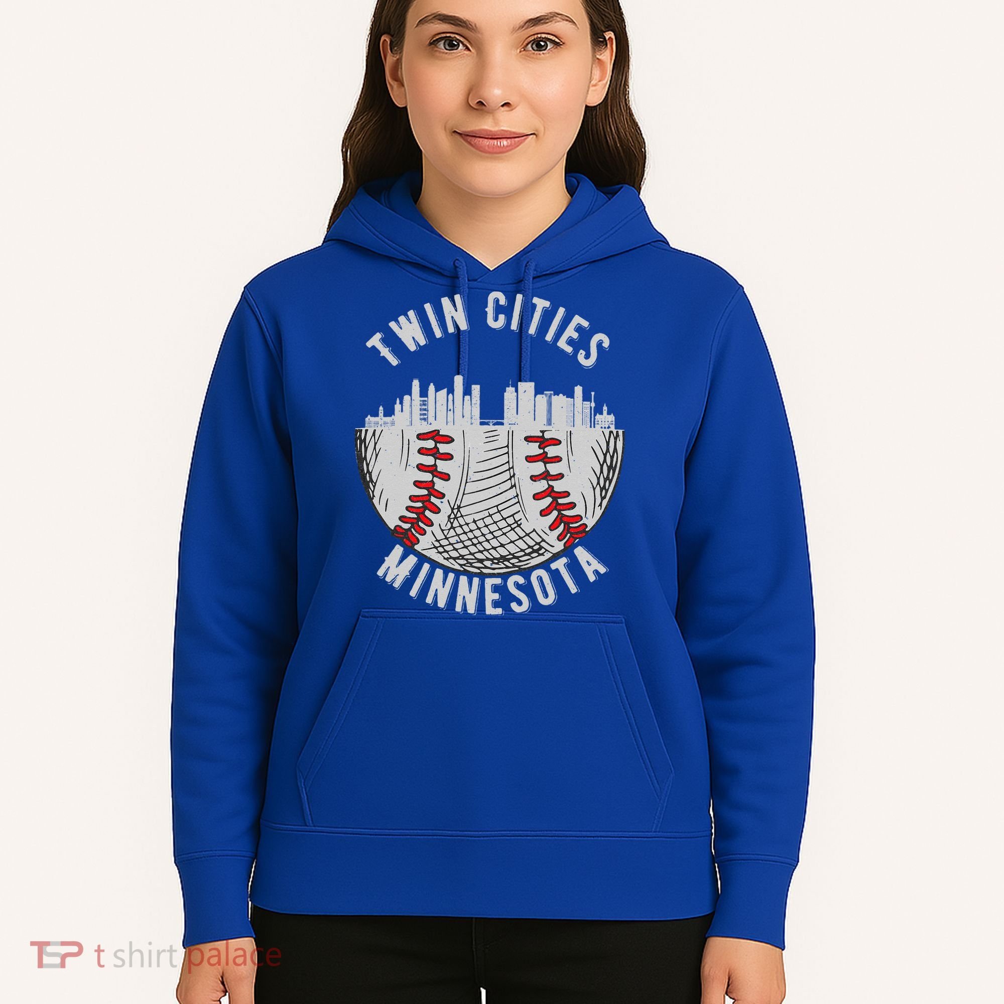Cool Twin Cities Minnesota MN Baseball Skyline St. PaulMPLS Hoodie