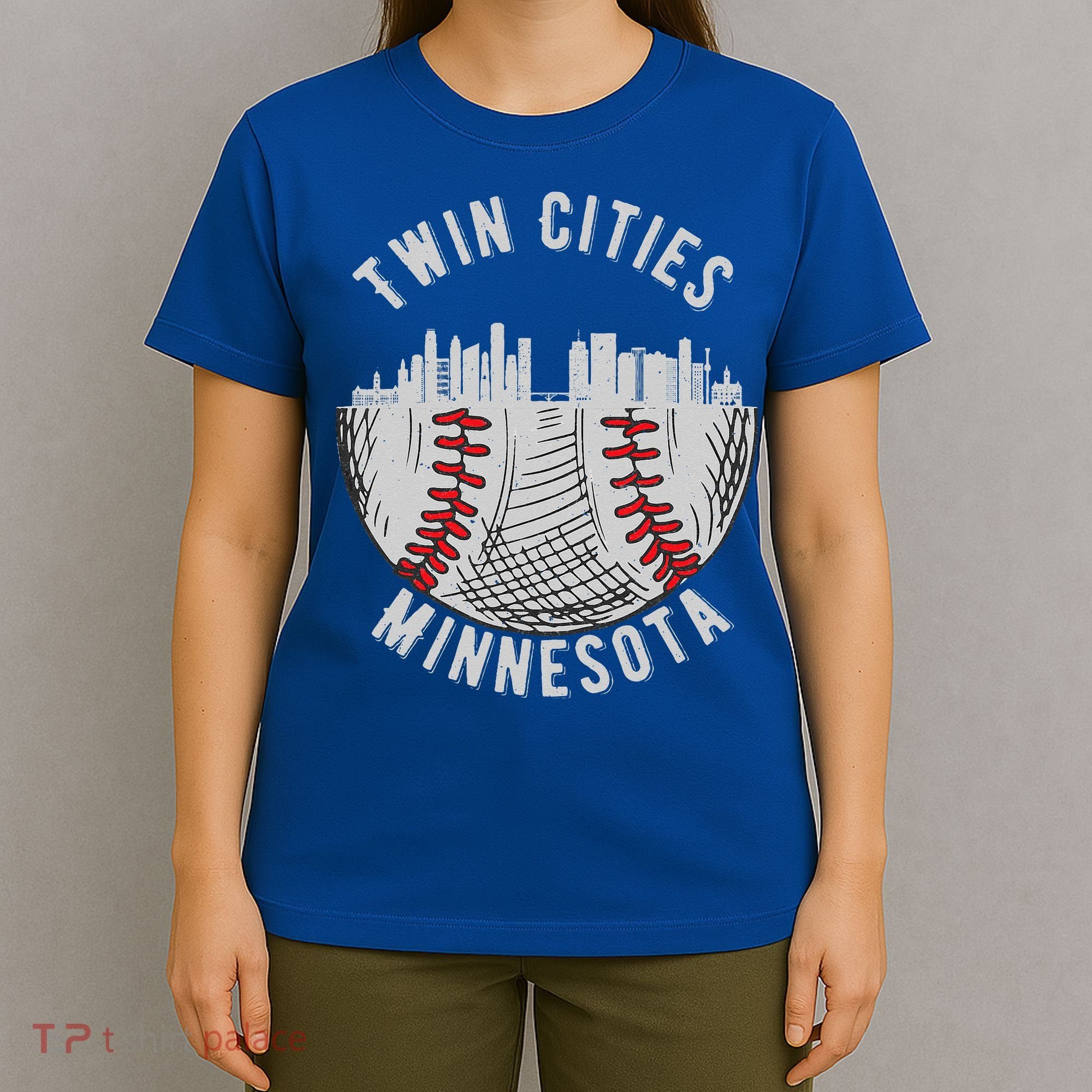 Cool Twin Cities Minnesota MN Baseball Skyline St. PaulMPLS T-Shirt