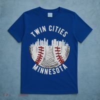 Cool Twin Cities Minnesota MN Baseball Skyline St. PaulMPLS T-Shirt thumb 5