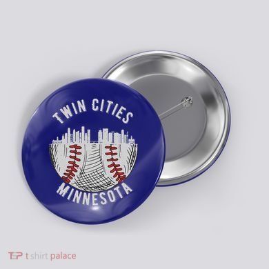 Cool Twin Cities Minnesota MN Baseball Skyline St. PaulMPLS Button