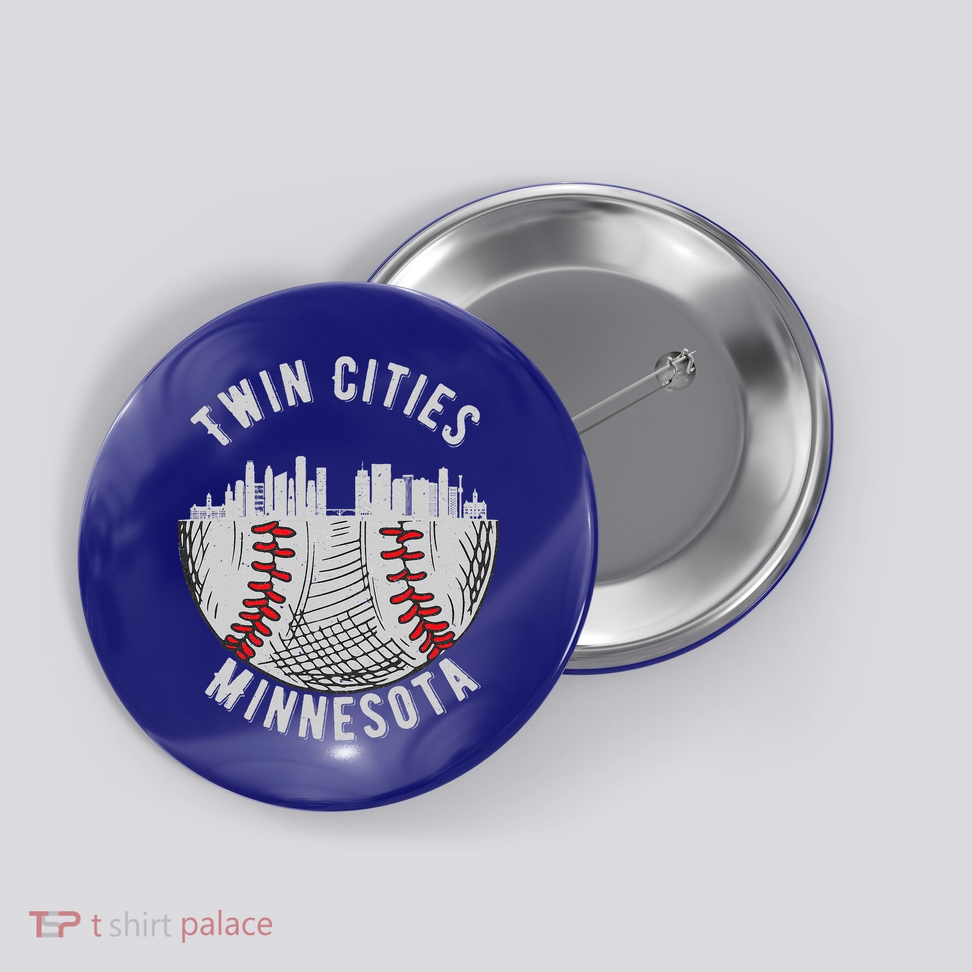 Cool Twin Cities Minnesota MN Baseball Skyline St. PaulMPLS Button