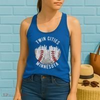 Cool Twin Cities Minnesota MN Baseball Skyline St. PaulMPLS Women's Tank Top thumb 2