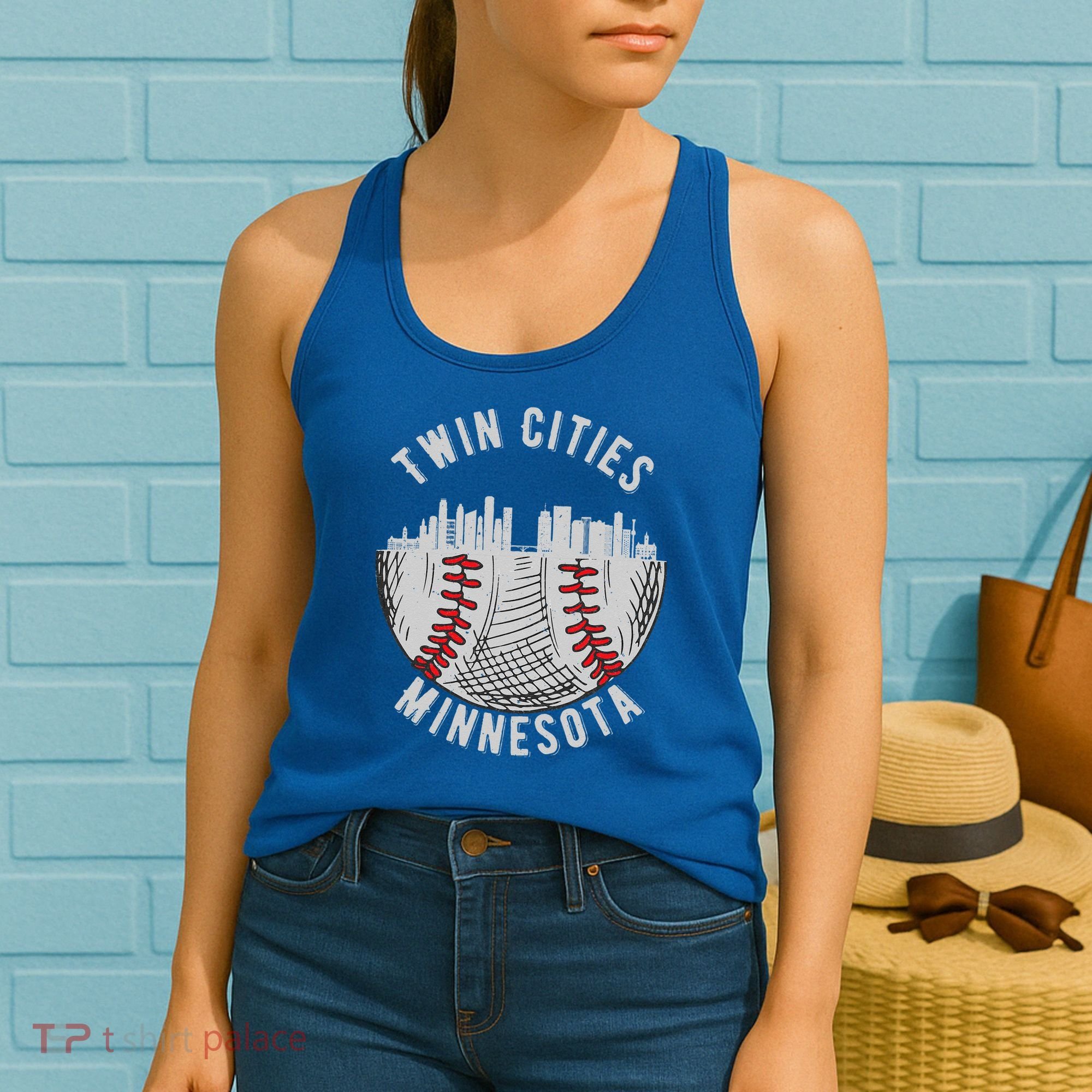 Cool Twin Cities Minnesota MN Baseball Skyline St. PaulMPLS Women's Tank Top