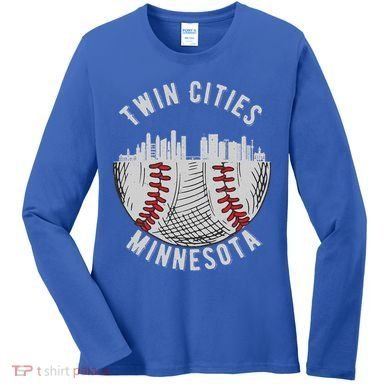Cool Twin Cities Minnesota MN Baseball Skyline St. PaulMPLS Women's Long Sleeve Shirt