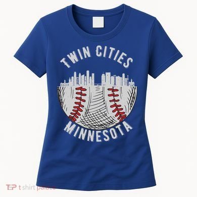 Cool Twin Cities Minnesota MN Baseball Skyline St. PaulMPLS Women's T-Shirt