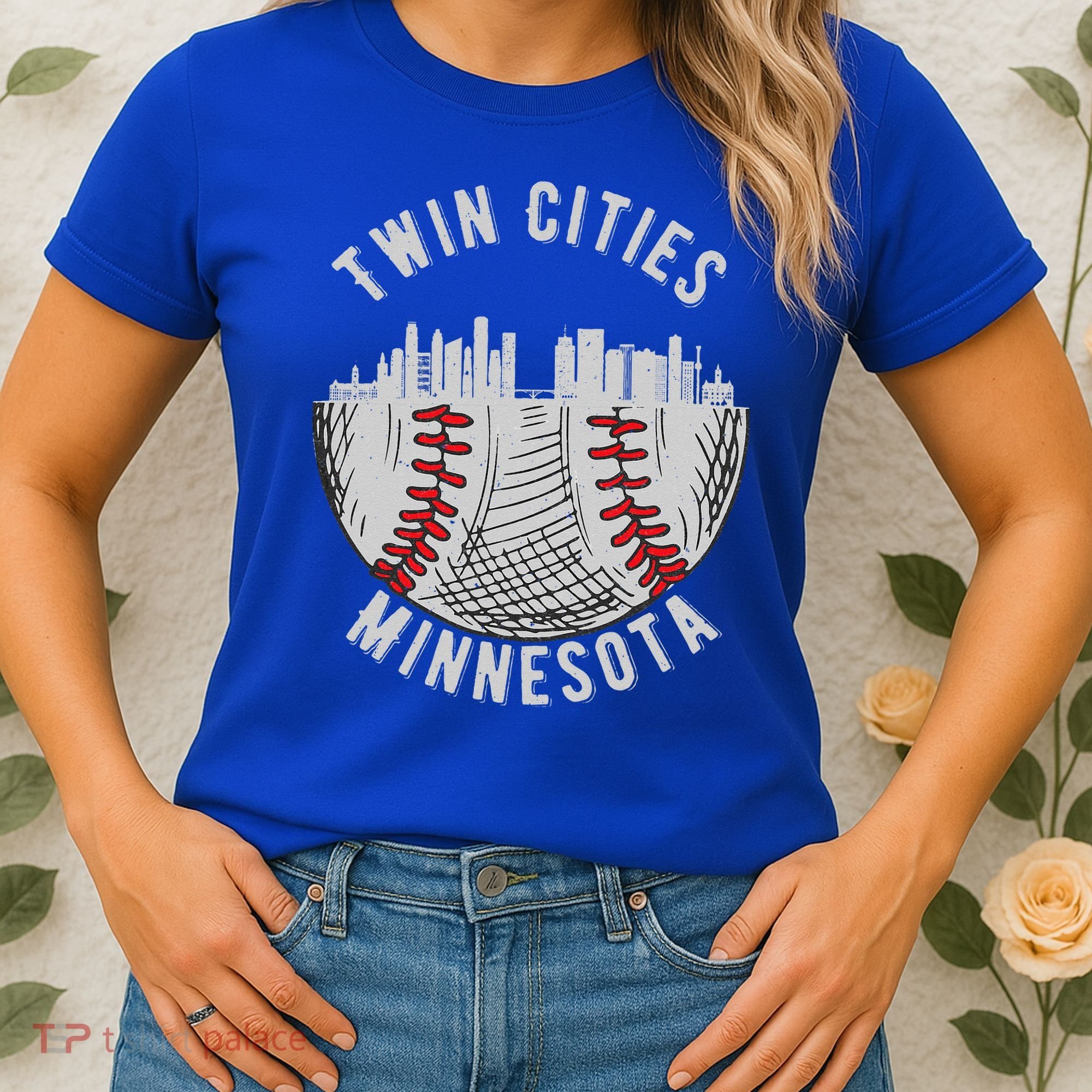 Cool Twin Cities Minnesota MN Baseball Skyline St. PaulMPLS Women's T-Shirt