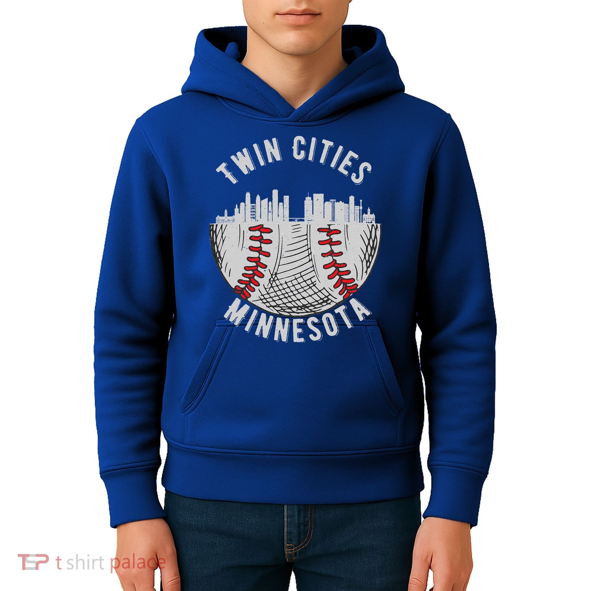 Cool Twin Cities Minnesota MN Baseball Skyline St. PaulMPLS Kids Hoodie