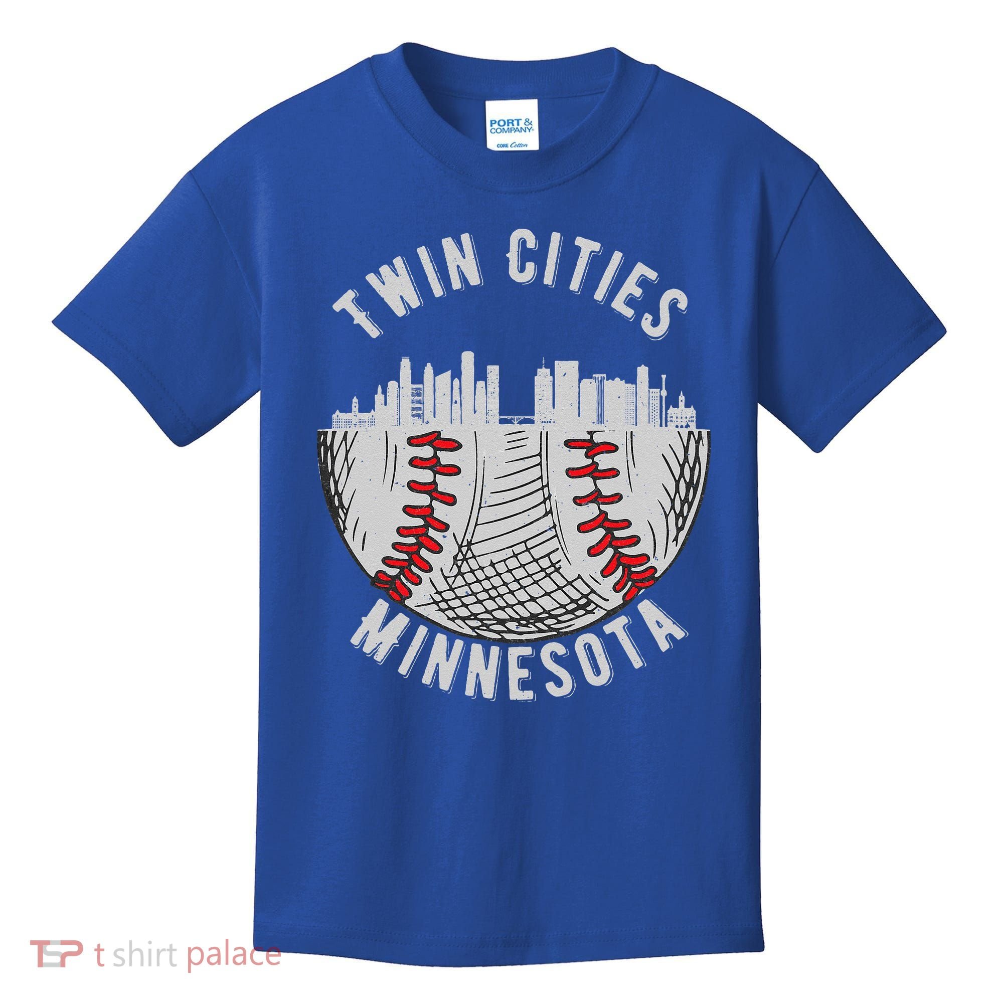 Cool Twin Cities Minnesota MN Baseball Skyline St. PaulMPLS Kids T-Shirt