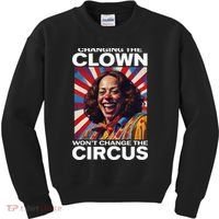 Changing The Clown WonT Change The Circus Kamala Clown Kids Sweatshirt thumb 0
