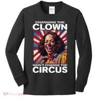 Changing The Clown WonT Change The Circus Kamala Clown Kids Long Sleeve Shirt thumb 0