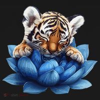 Cute Tiger Cub Blue Lotus Nature Tranquility Visor thumb 3