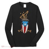 Coqui Taino Conga Boricua Puerto Rican Flag Gift Long Sleeve Shirt thumb 0