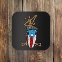 Coqui Taino Conga Boricua Puerto Rican Flag Gift Coaster thumb 0