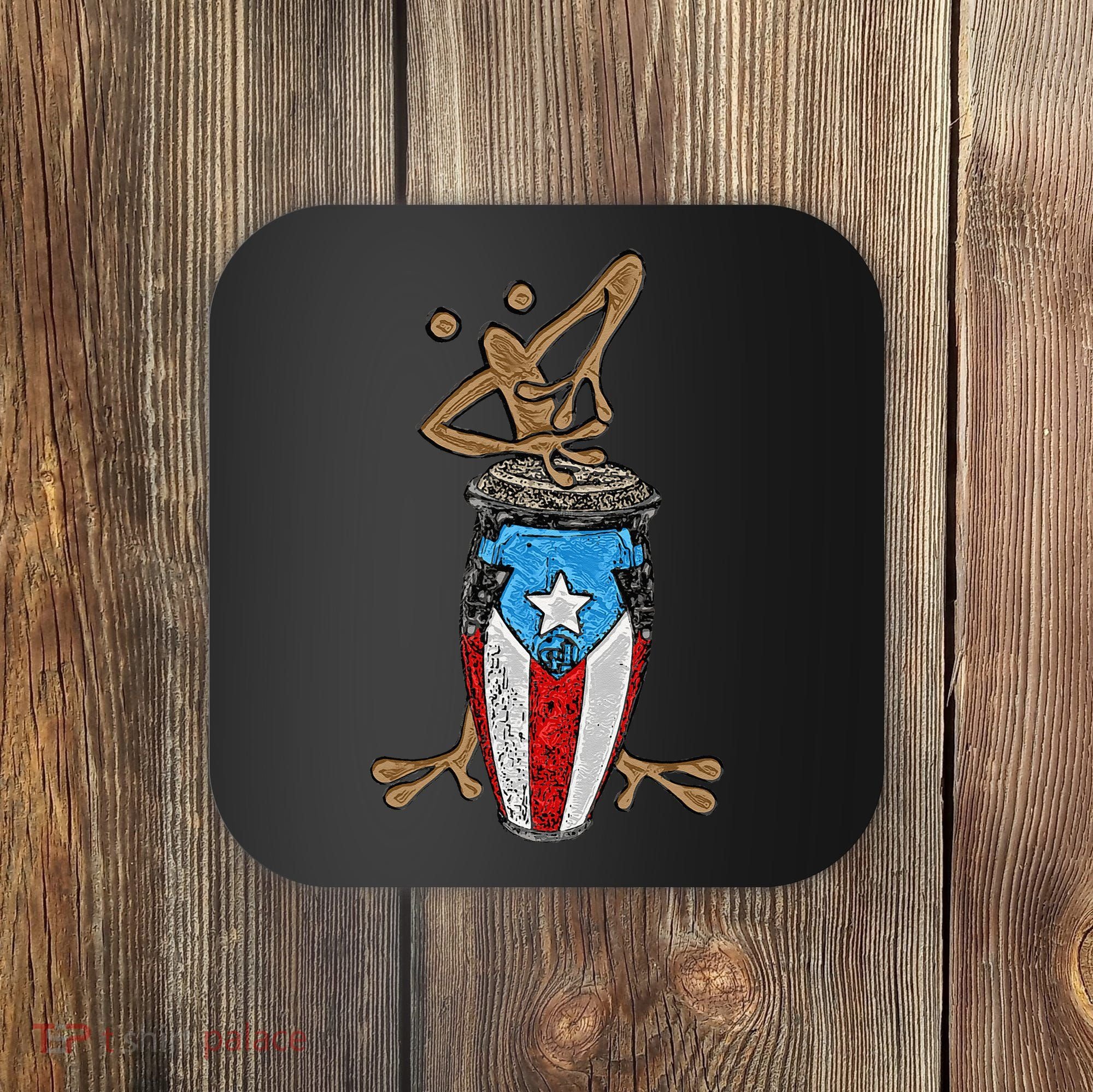 Coqui Taino Conga Boricua Puerto Rican Flag Gift Coaster