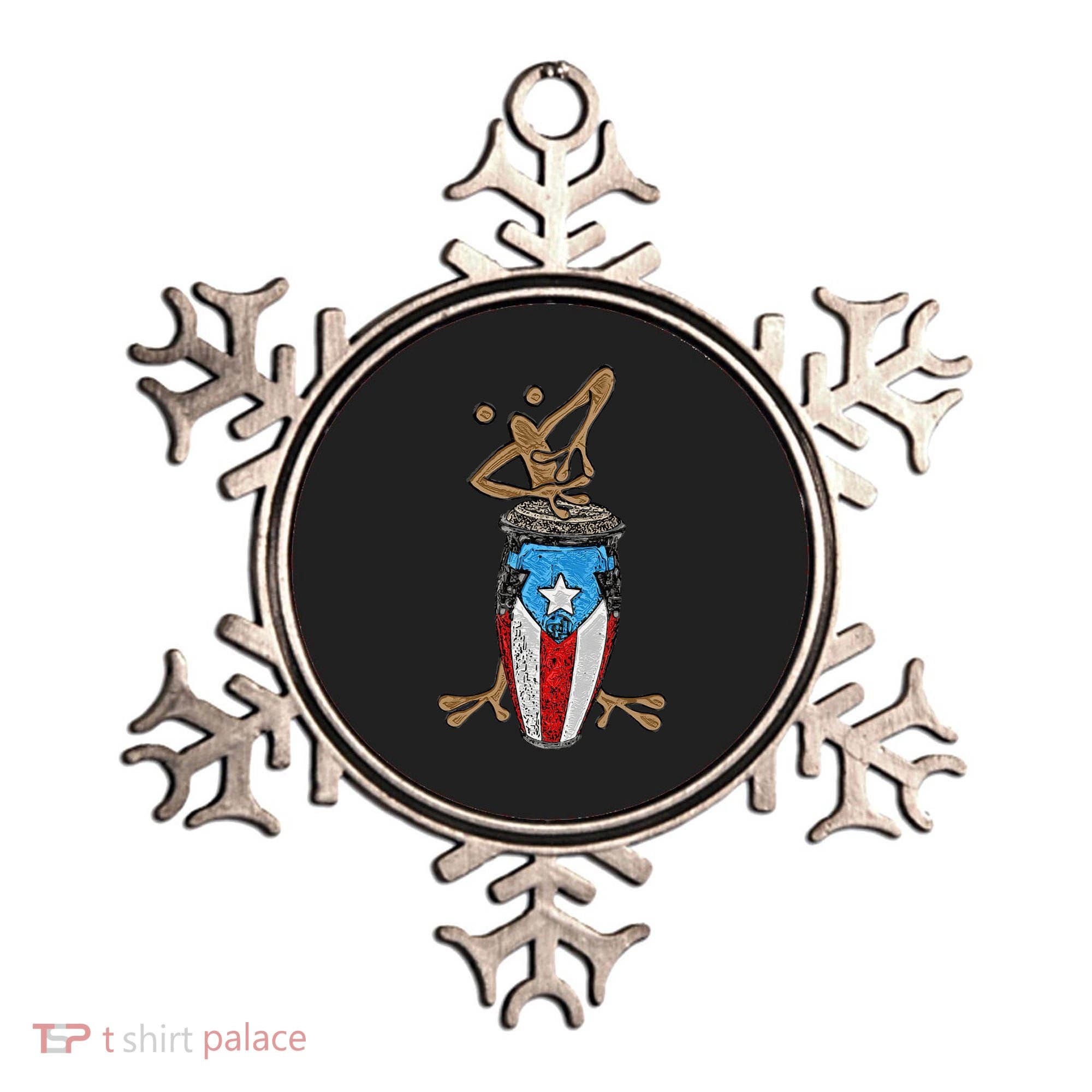 Coqui Taino Conga Boricua Puerto Rican Flag Gift Ornament