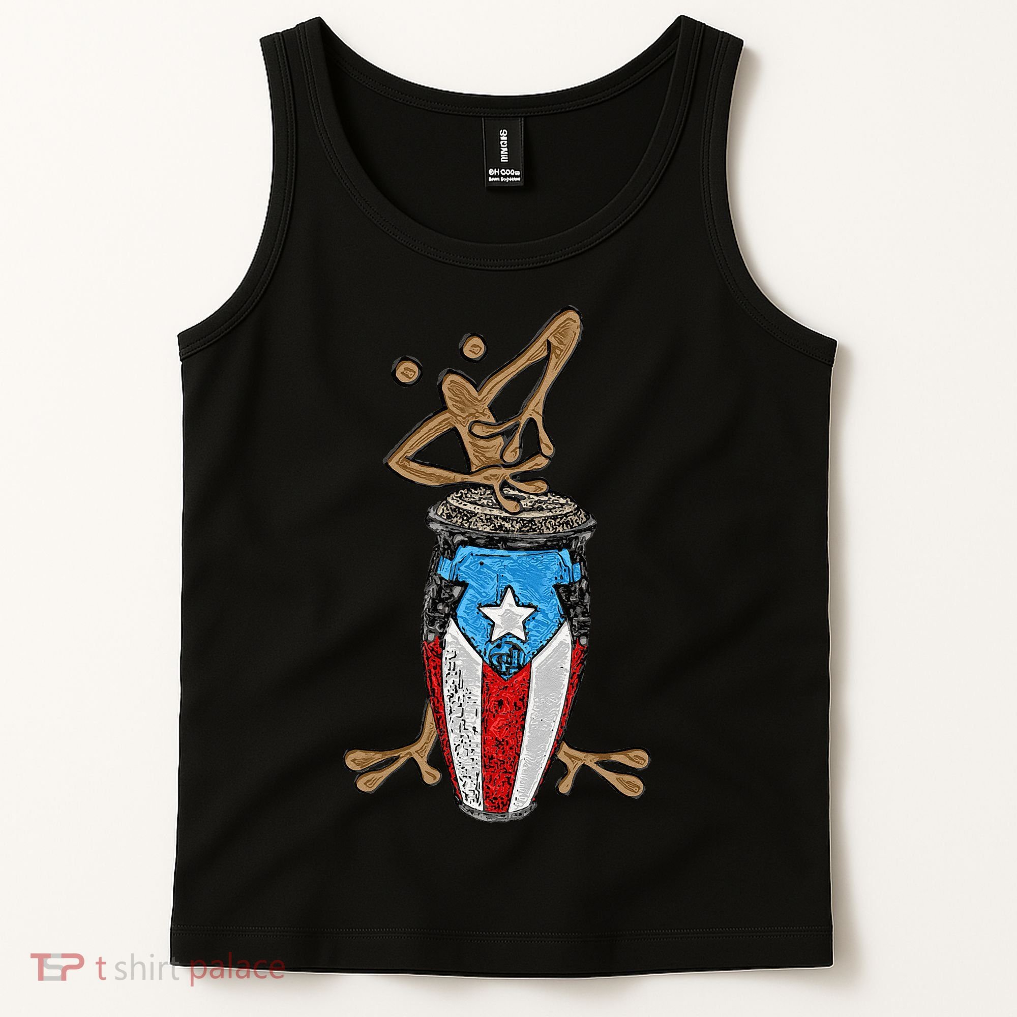 Coqui Taino Conga Boricua Puerto Rican Flag Gift Tank Top