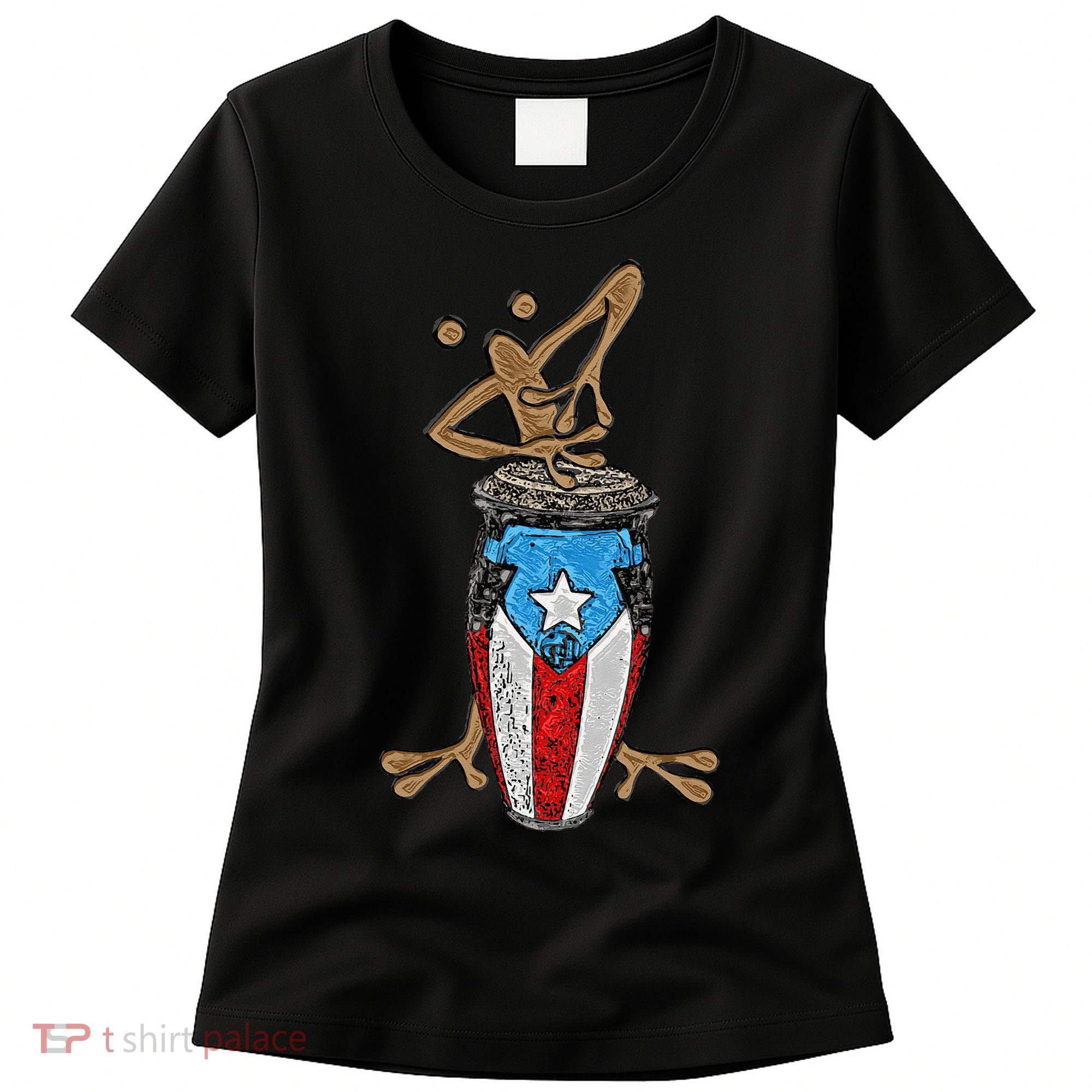 Coqui Taino Conga Boricua Puerto Rican Flag Gift Women's T-Shirt