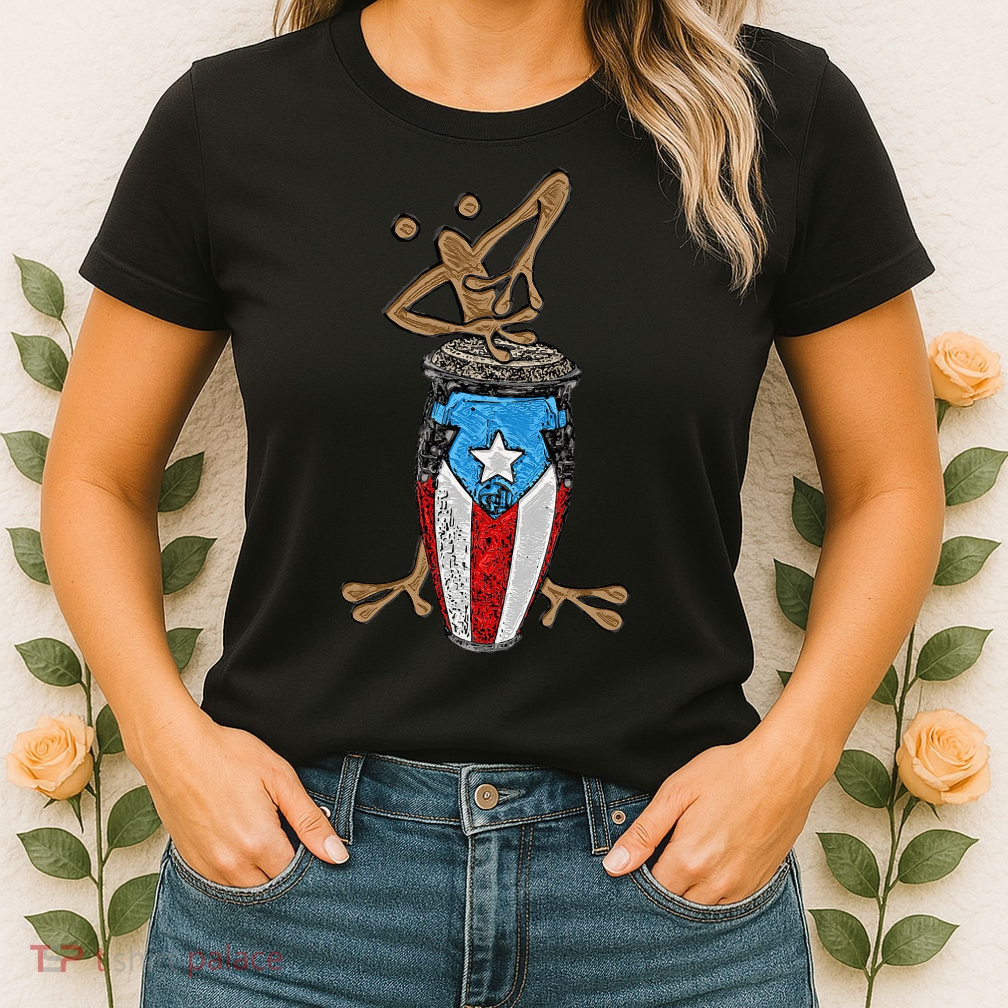 Coqui Taino Conga Boricua Puerto Rican Flag Gift Women's T-Shirt