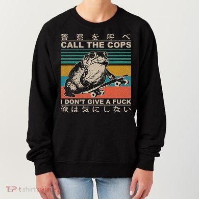 Call The Cops I Don’T Give A Fck Skateboarding Toad Japanese Women's Sweatshirt