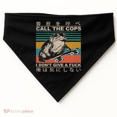 Call The Cops I Don’T Give A Fck Skateboarding Toad Japanese USA-Made Doggie Bandana