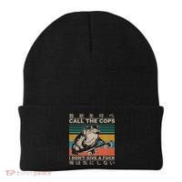 Call The Cops I Don’T Give A Fck Skateboarding Toad Japanese Beanie thumb 0