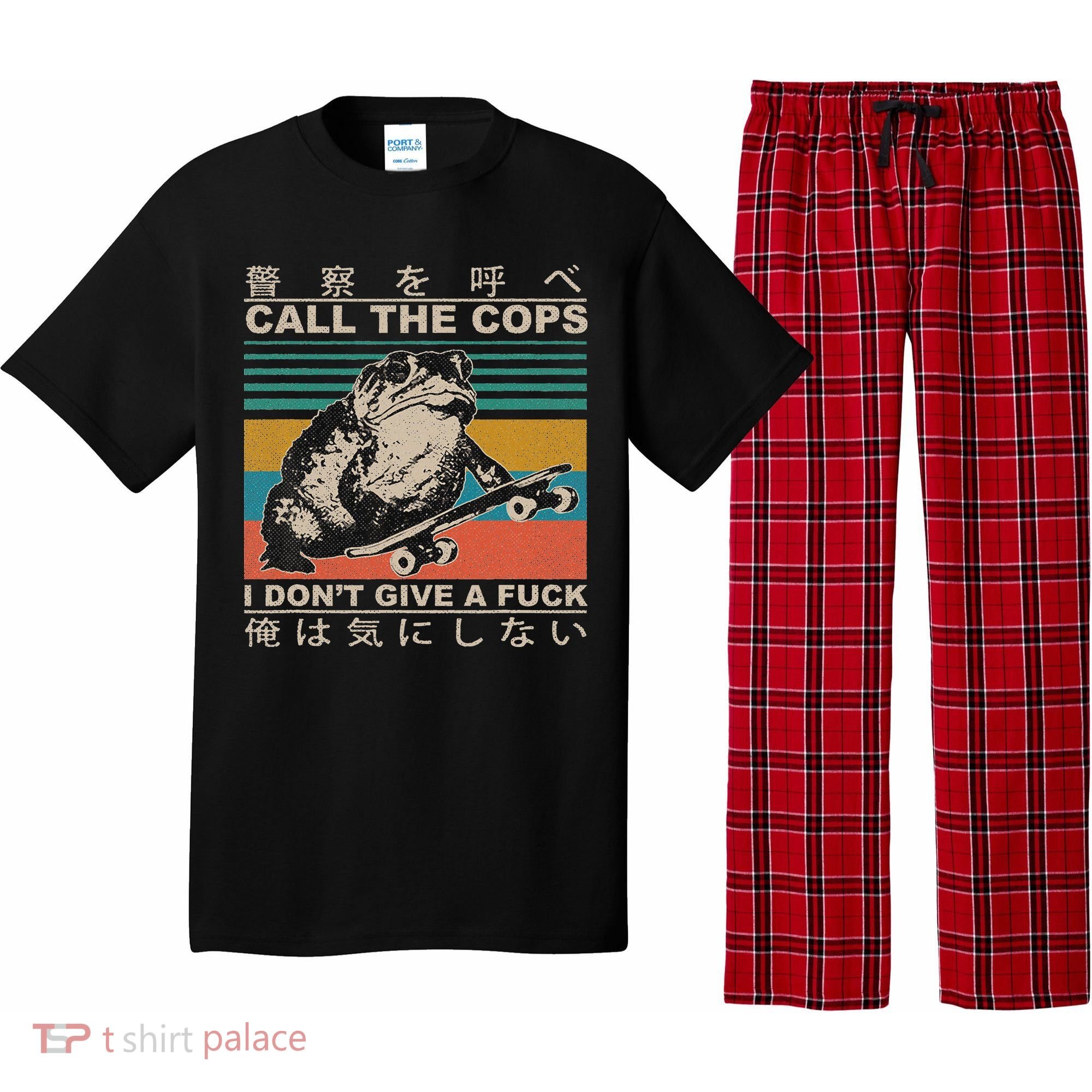 Call The Cops I Don’T Give A Fck Skateboarding Toad Japanese Pajama Set