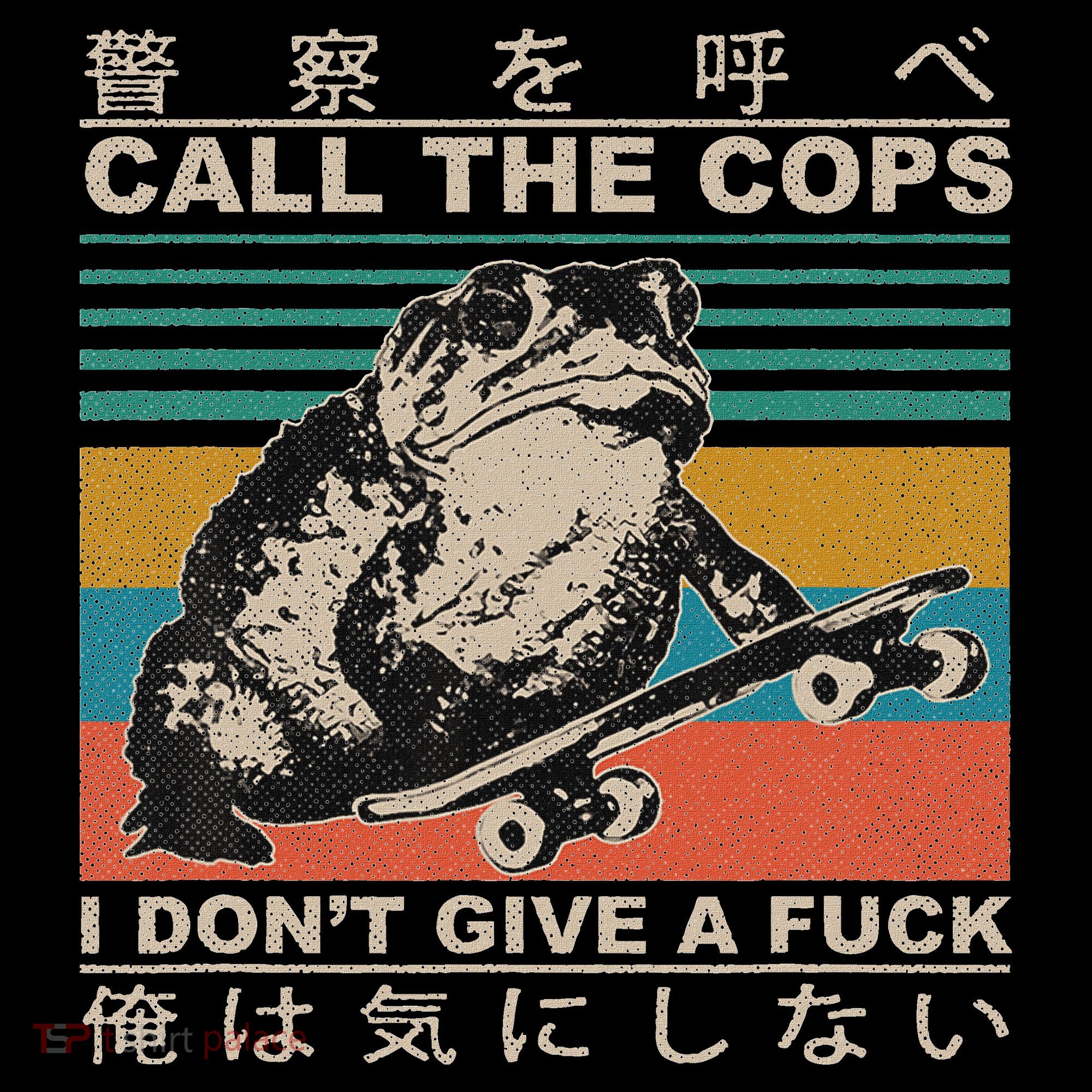 Call The Cops I Don’T Give A Fck Skateboarding Toad Japanese Women's Hoodie