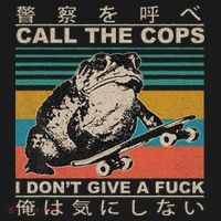 Call The Cops I Don’T Give A Fck Skateboarding Toad Japanese Women's Tank Top thumb 5