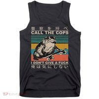 Call The Cops I Don’T Give A Fck Skateboarding Toad Japanese Tank Top thumb 0