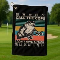 Call The Cops I Don’T Give A Fck Skateboarding Toad Japanese Golf Towel thumb 1