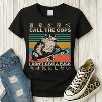 Call The Cops I Don’T Give A Fck Skateboarding Toad Japanese Women's T-Shirt thumb 3