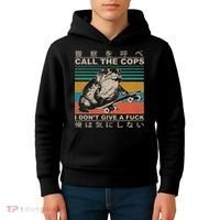 Call The Cops I Don’T Give A Fck Skateboarding Toad Japanese Kids Hoodie thumb 4