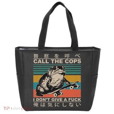 Call The Cops I Don’T Give A Fck Skateboarding Toad Japanese Tote Bag