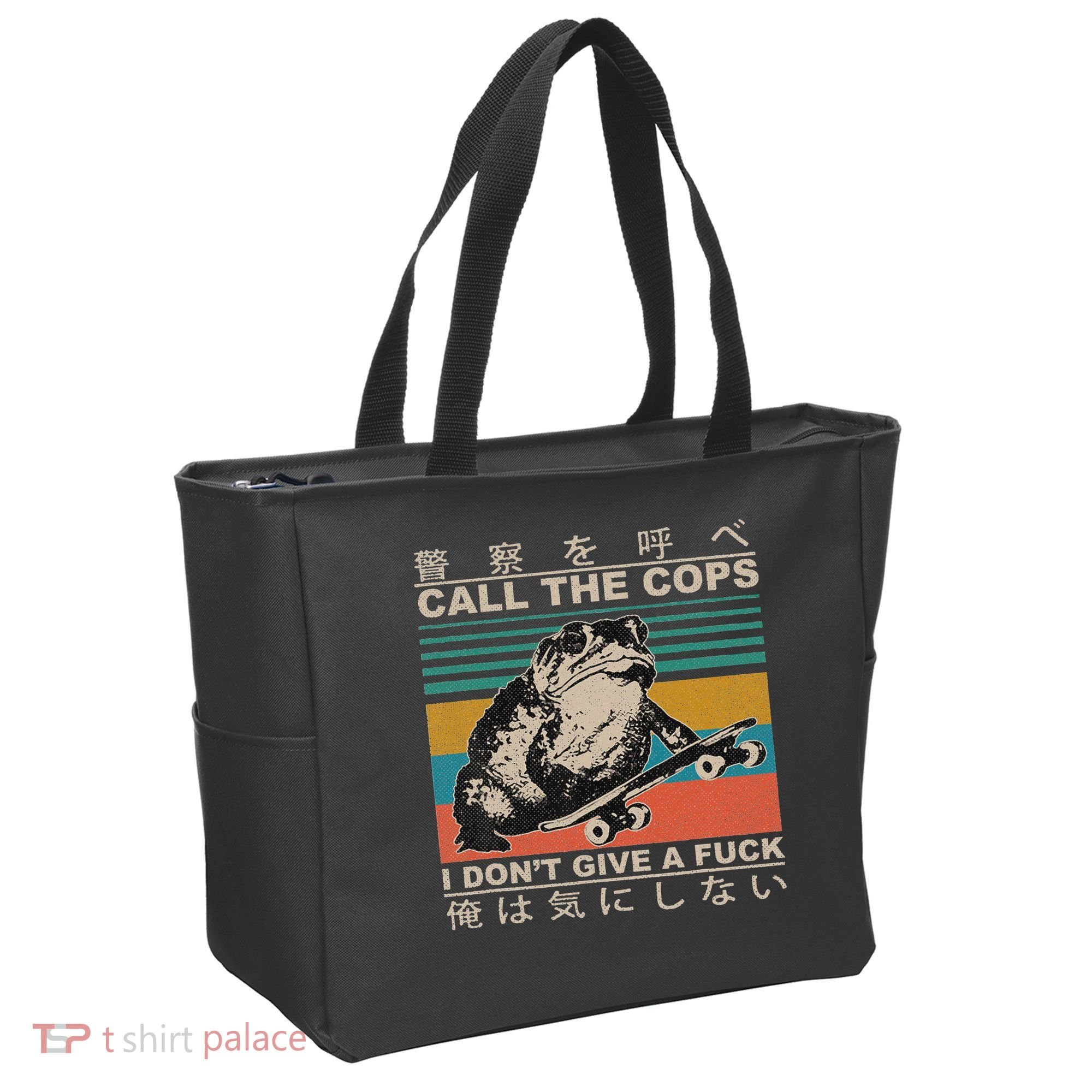 Call The Cops I Don’T Give A Fck Skateboarding Toad Japanese Tote Bag