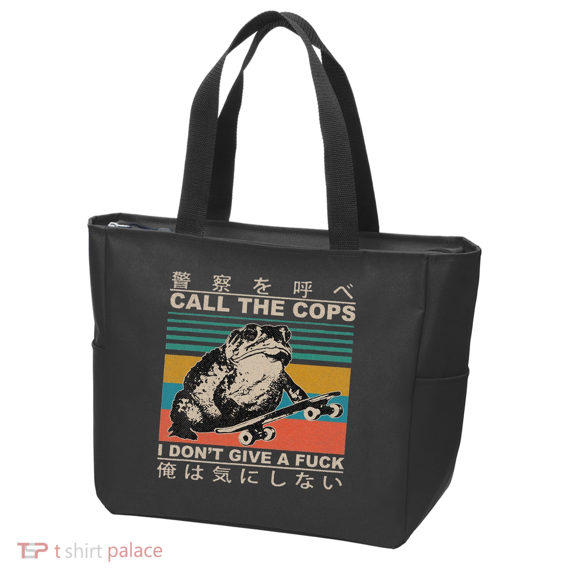 Call The Cops I Don’T Give A Fck Skateboarding Toad Japanese Tote Bag