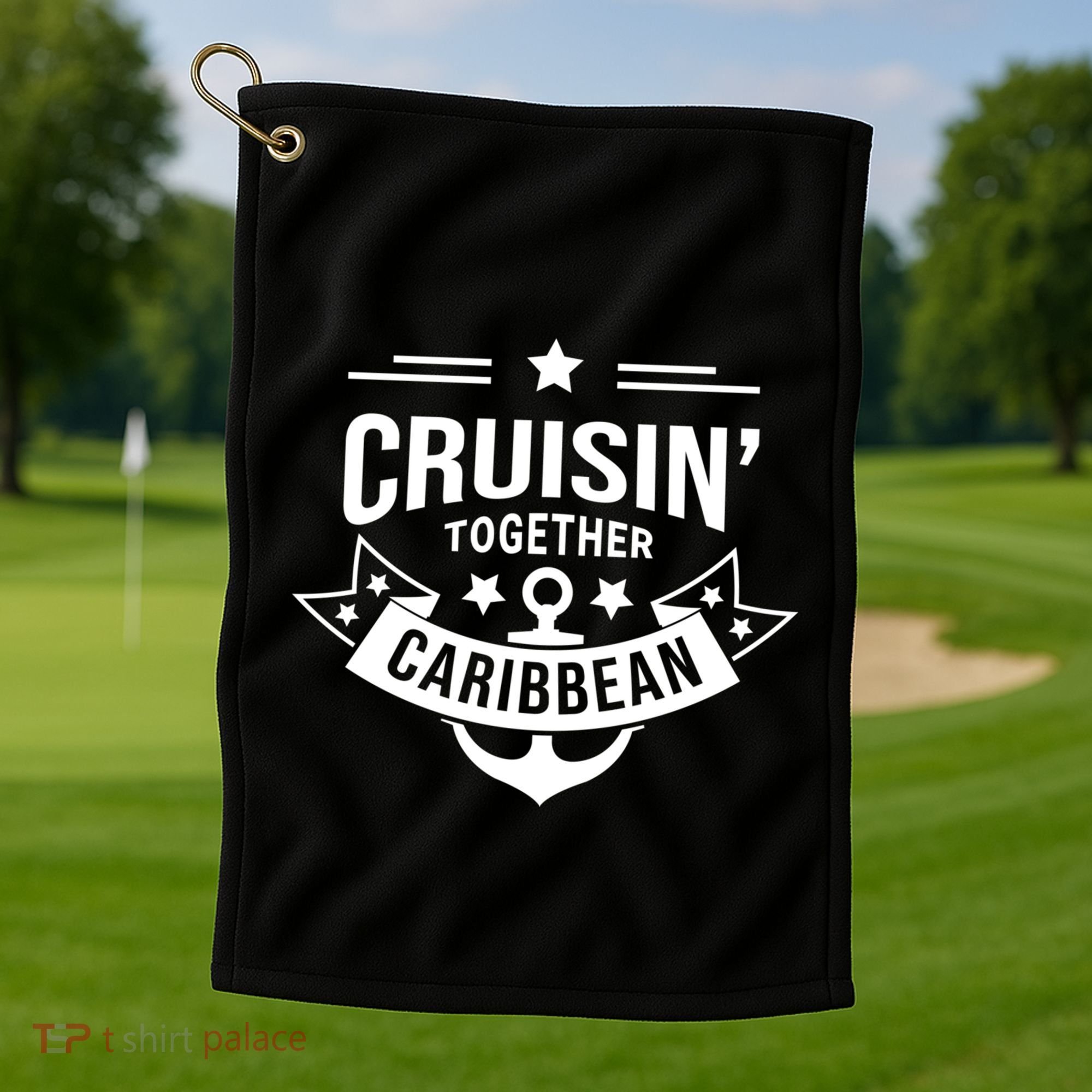 Cruisin Together Caribbean Cute Gift Golf Towel
